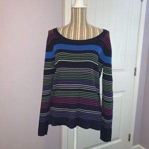 Liz Claiborne Bright Striped Sweater size L